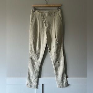 Helmut Lang Cream Textured Slim Trousers Size 4 | Made in USA